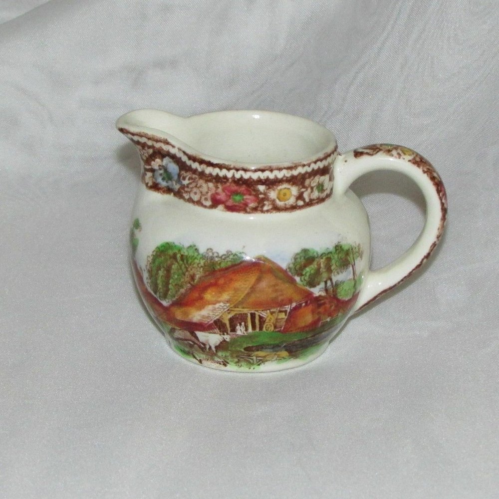 Vintage Midwinter Rural England Individual Creamer Brown Toile Transferware